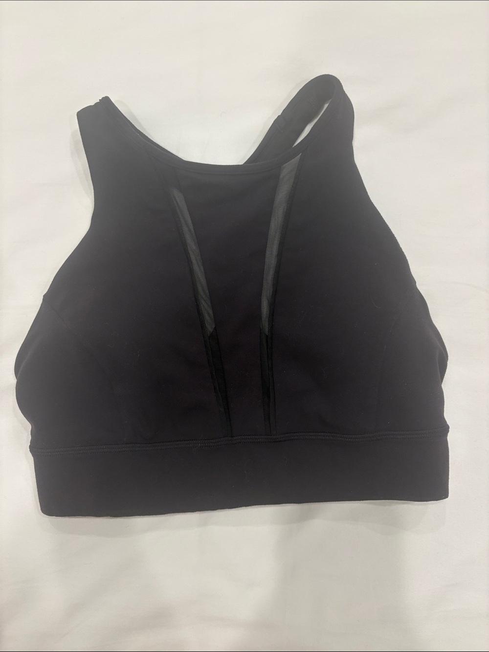 lululemon athletica Black High-Neck Mesh-Accent Sports Bra